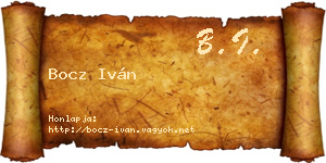Bocz Iván névjegykártya